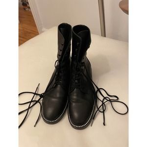 Stuart Weitzman Sondra leather combat boots - 9